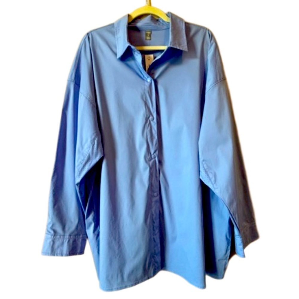 😍2/$20 NWT Joe Fresh Active Plus Sz 1X Blue Gorpcore Long Sleeve Vented Shirt